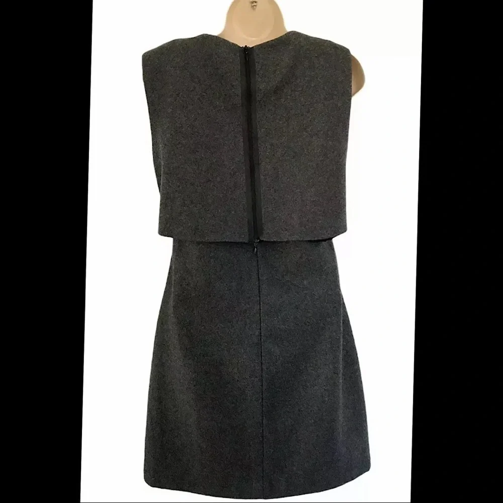 Kate Spade Saturday Woman's Sz 4 Gray Wool Blend Sleeveless Career Dress